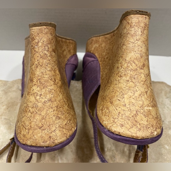 CL Ilena-2 Lavender Cork Wedge Platform Slingback Peep Toe Heels Sz 9.5 M - Picture 8 of 12